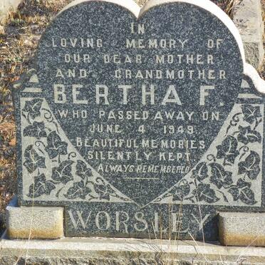 WORSLEY Bertha F. -1949