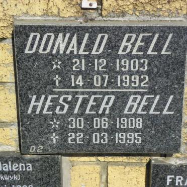 BELL Donald 1903-1992 &amp; Hester 1908-1995