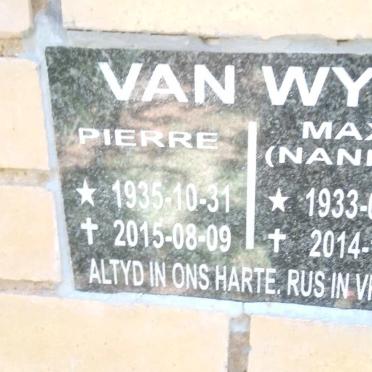 WYK Pierre, van 1935-2015 &amp; Maxi 1933-2014