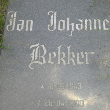 BEKKER Jan Johannes 1943-2000