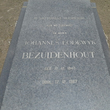 BEZUIDENHOUT Johannes Lodewyk 1940-1987