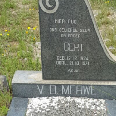 MERWE Gert, v.d. 1924-1971