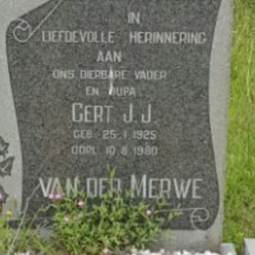 MERWE Gert J.J., van der 1925-1980