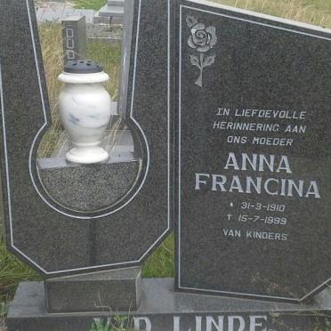 LINDE Anna Francina, v.d. 1910-1999