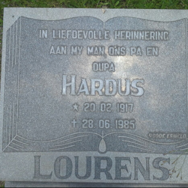 LOURENS Hardus 1917-1985