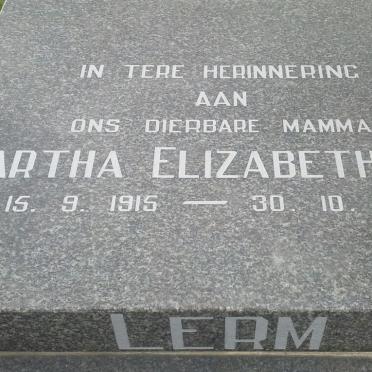 LERM Martha Elizabeth nee NAUDE 1915-2010
