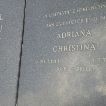 LUNDALL Adriana Christina nee FARRELL 1914-1999