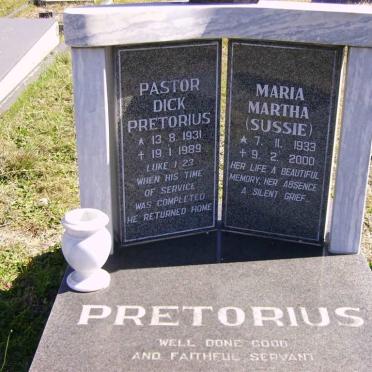 PRETORIUS Dick 1931-1989 & Maria Martha 1933-2000
