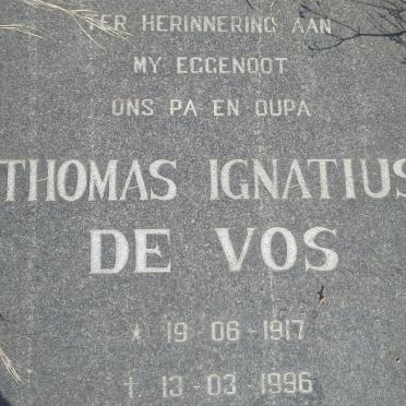 VOS Thomas Ignatius, de 1917-1996