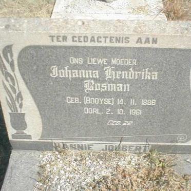 JOUBERT Hannie, BOSMAN Johanna Hendrika geb. BOOYSE 1886-1961