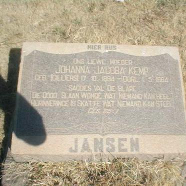 JANSEN Johanna Jacoba Kemp nee CILLIERS 1894-1964