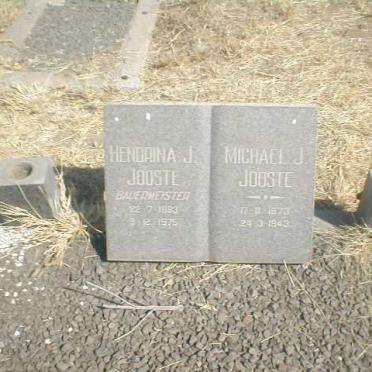 JOOSTE Michael J. 1873-1943 &amp; Hendrina J. BAUERMEISTER 1883-1975