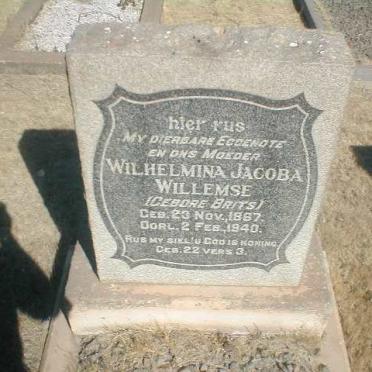 WILLEMSE Wilhelmina Jacoba nee BRITS 1867-1940