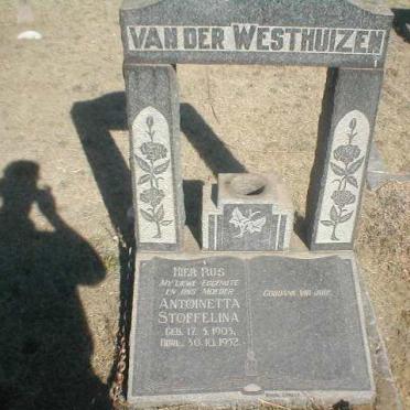WESTHUIZEN Antoinetta Stoffelina, van der 1903-1952