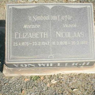 WIELLIGH Nicolaas, von 1878-1959 &amp; Elizabeth 1875-1947