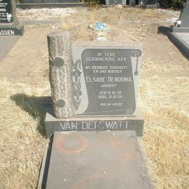 WATT Elsabe Hendrina, van der nee JOUBERT 1939-1969