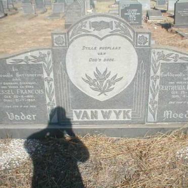 WYK Wessel Francois, van 1881-1957 &amp; Gertruida Elizabeth 1889-1973