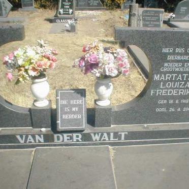 WALT Martatjie Louiza Frederika, van der 1918-2002