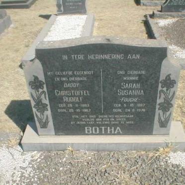 BOTHA Christoffel Rudolf 1893-1967 &amp; Sarah Susanna FOUCHE 1897-1978