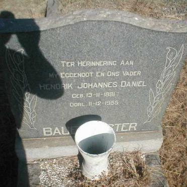 BAUERMEISTER Hendrik Johannes Daniel 1881-1955