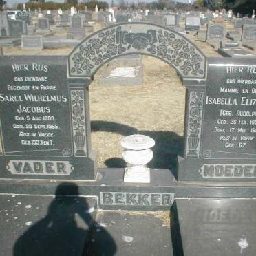 BEKKER Sarel Wilhelmus Jacobus 1889-1955 &amp; Isabella Elizabeth RUDOLPH 1893-1967
