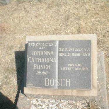 BOSCH Johanna Catharina geb. BLOM 1895-1970