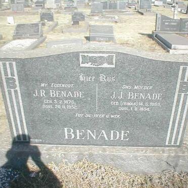 BENADE J.R. 1876-1952 &amp; J.J. HUMAN 1868-1954