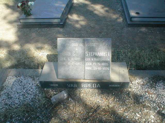 BREDA Dirk G., van 1891-1987 &amp; Stephanus I. V.OUDTSHOORN 1895-1976
