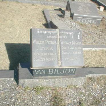 BILJON Willem Petrus Jacobus, van 1877-1951 &amp; Susara Maria 1888-1970