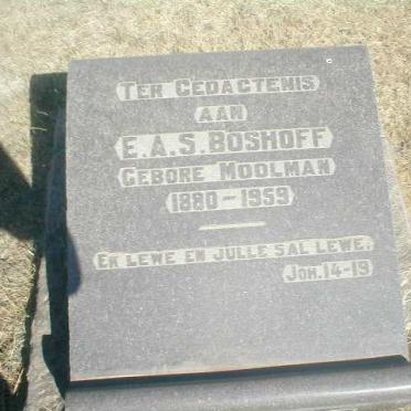 BOSHOFF E.A.S. nee MOOLMAN 1880-1959