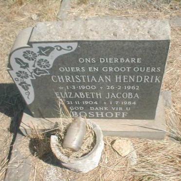 BOSHOFF Christiaan Hendrik 1900-1962 &amp; Elizabeth Jacoba 1904-1984