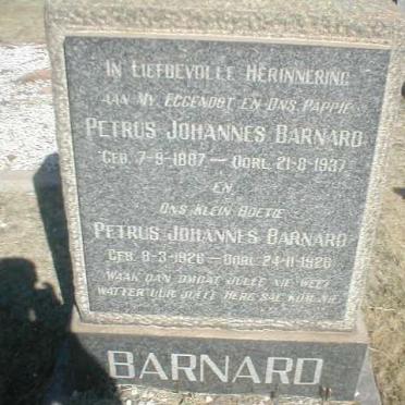 BARNARD Petrus Johannes 1887-1937, BARNARD Petrus Johannes 1926-1926
