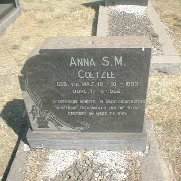 COETZEE Anna S.M. geb. V.D. WALT 1893-1966