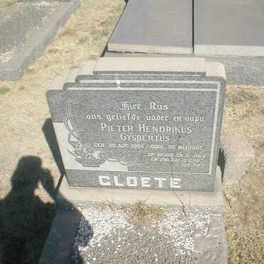 CLOETE Pieter Hendrikus Gysbertus 1894-1965