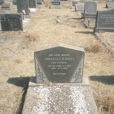 DAVEL Johanna E.H. geb. VAN HEERDEN 1893-1962
