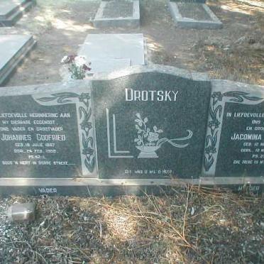 DROTSKY Johannes Godfried 1887-1888 &amp; Jacomina Hendrina 1906-19?5