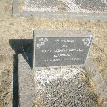 DUVENAGE Carel Johanna nee LANDMAN 1896-1960