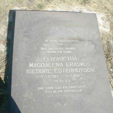 ERASMUS Elizabetha Magdalena geb. ESTERHUYSEN 1904-1999