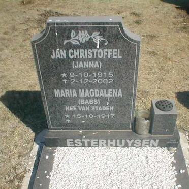 ESTERHUYSEN Jan Christoffel 1915-2002 &amp; Maria Magdalena VAN STADEN 1917-