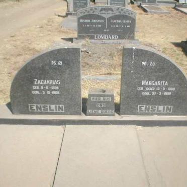 ENSLIN Zacharias 1894-1968 &amp; Margarita 1908-1999