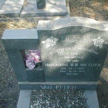 EEDEN Margaritha M. M., van 1903-1972