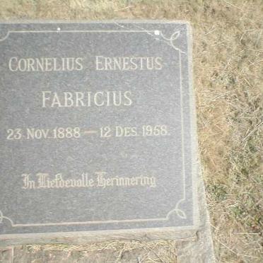 FABRICUS Cornelius Ernestus 1888-1958