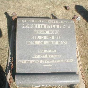 FUHRI Henrietta Hyla nee DOMS 1888-1937