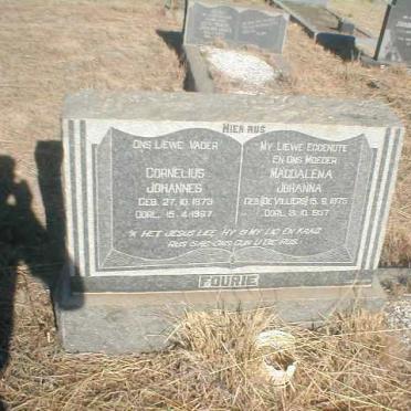 FOURIE Cornelius Johannes 1873-1967 &amp; Magdalena Johanna DE VILLIERS 1875-1957