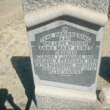 GROBLER Anna Mary Agnes 1881-1954