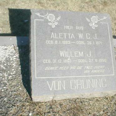 GRUNING Willem J., von 1863-1950 &amp; Aletta W.C.J. 1883-1971