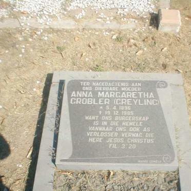 GROBLER Anna Margaretha geb. GREYLING 1896-1985