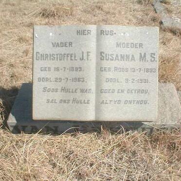 HEERDEN Christoffel J.F., van 1893 -1963 &amp; Susanna M.S. geb. ROOS 1893-1981