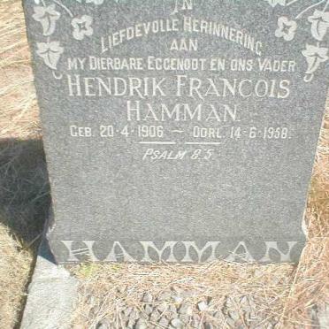 HAMMAN Hendrik Francois 1906-1958