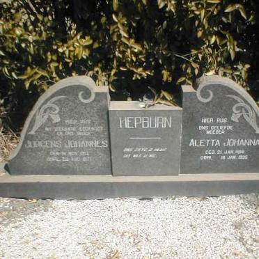 HEPBURN Jurgens Johannes 1914-1971 &amp; Aletta Johanna 1919-1996